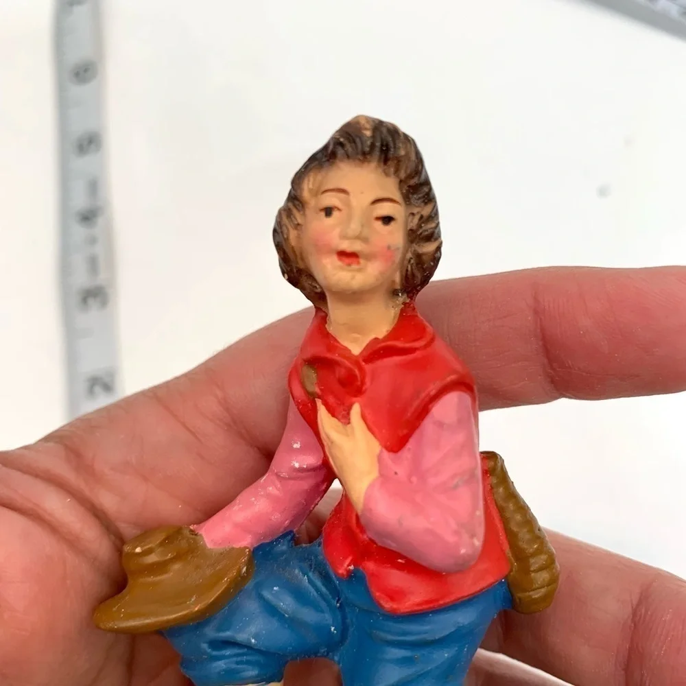 Vintage Chalkware Christmas Nativity Figure Shepherd Boy Italy